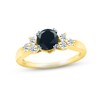 Thumbnail Image 0 of Black & White Diamond Engagement Ring 1-1/6 ct tw Round-cut 10K Yellow Gold