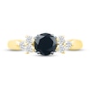 Thumbnail Image 1 of Black & White Diamond Engagement Ring 1-1/6 ct tw Round-cut 10K Yellow Gold