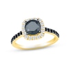 Thumbnail Image 0 of Black & White Diamond Engagement Ring 1-3/8 ct tw Round-cut 10K Yellow Gold
