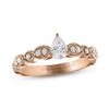 Adrianna Papell Diamond Engagement Ring 5/8 ct tw Pear & Round-cut 14K Rose Gold