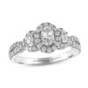 Adrianna Papell Diamond Engagement Ring 7/8 ct tw Oval & Round-cut 14K White Gold
