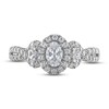 Adrianna Papell Diamond Engagement Ring 7/8 ct tw Oval & Round-cut 14K White Gold