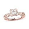 Thumbnail Image 1 of Diamond Engagement Ring 7/8 ct tw Princess & Round-cut 14K Rose Gold
