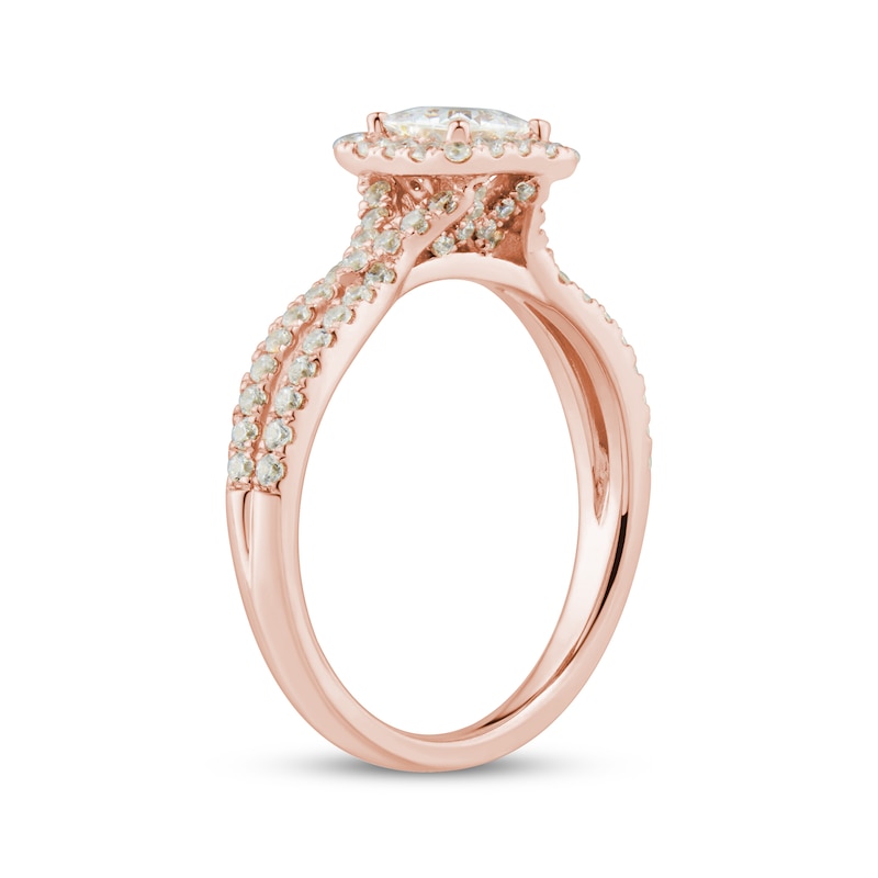 Main Image 2 of Diamond Engagement Ring 7/8 ct tw Princess & Round-cut 14K Rose Gold