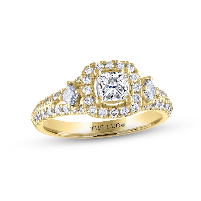 THE LEO Diamond Engagement Ring 1-1/8 ct tw Princess & Round-cut 14K Yellow Gold