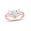 Thumbnail Image 1 of Lab-Created Opal Ring 1/15 ct tw Diamonds 10K Rose Gold