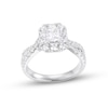 Diamond Engagement Ring 1-1/2 ct tw Radiant & Round-cut 14K White Gold