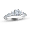 Diamond Three-Stone Engagement Ring 1 ct tw Emerald, Baguette & Round-cut 14K White Gold