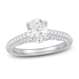 Diamond Engagement Ring 1-1/4 ct tw Oval & Round-cut Platinum