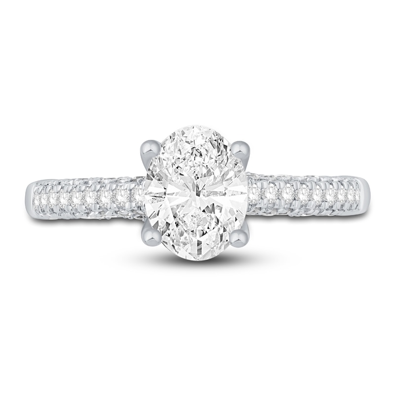 Diamond Engagement Ring 1-1/4 ct tw Oval & Round-cut Platinum