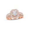 Thumbnail Image 1 of Adore Diamond Engagement Ring 1 ct tw Emerald, Baguette & Round-cut 14K Rose Gold