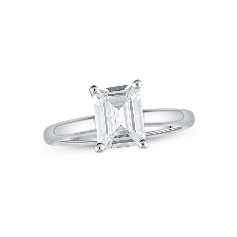 Lab-Created Diamonds by KAY Emerald-Cut Solitaire Engagement Ring 2 ct tw 14K White Gold (F/SI2)