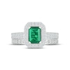 Thumbnail Image 2 of Emerald & Diamond Bridal Set 3/8 ct tw Emerald & Round-cut 10K White Gold
