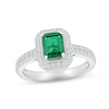 Thumbnail Image 3 of Emerald & Diamond Bridal Set 3/8 ct tw Emerald & Round-cut 10K White Gold