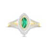 Thumbnail Image 2 of Emerald & Diamond Bridal Set 1/5 ct tw Marquise & Round-cut 10K Yellow Gold