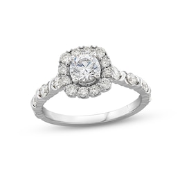 XO, from KAY Diamond Halo Engagement Ring 1 ct tw Round-cut 14K White Gold