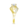 Thumbnail Image 2 of Round-Cut Multi-Diamond Center Engagement Ring 5/8 ct tw 14K Two-Tone Gold