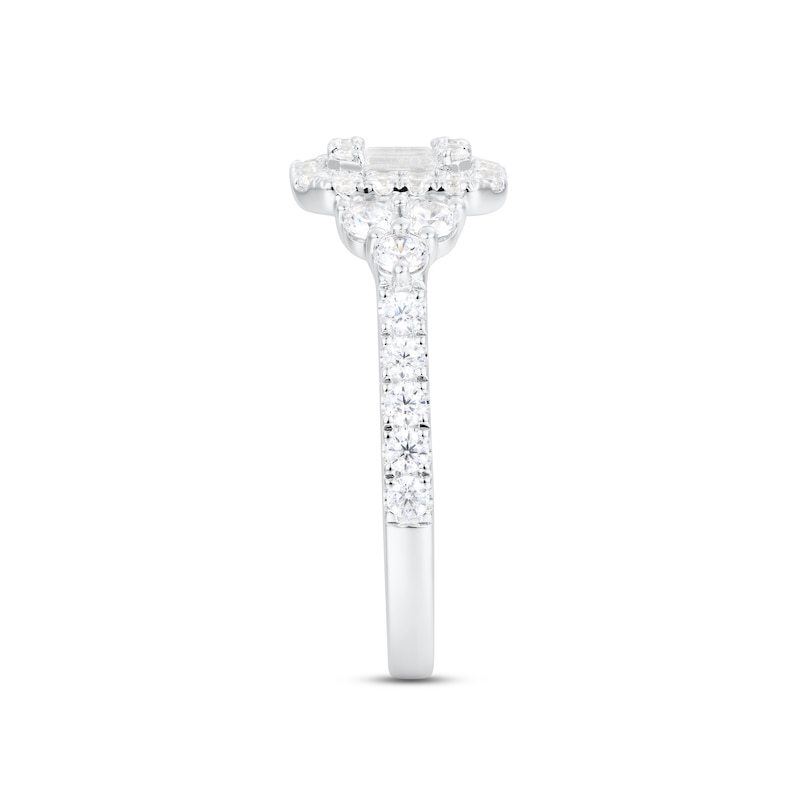 Main Image 2 of Adore Multi-Diamond Center Engagement Ring 1 ct tw Baguette & Round-cut 14K White Gold