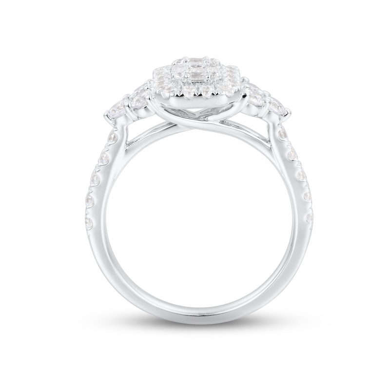 Main Image 3 of Adore Multi-Diamond Center Engagement Ring 1 ct tw Baguette & Round-cut 14K White Gold
