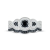 Thumbnail Image 2 of Memories Moments Magic Black & White Diamond Bridal Set 3/4 ct tw Round-cut 10K White Gold