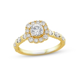 XO, from KAY Diamond Halo Engagement Ring 1 ct tw Round-cut 14K Yellow Gold