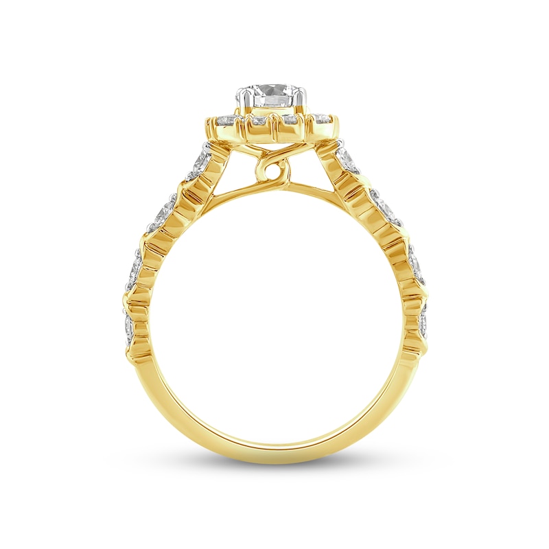 XO from KAY Diamond Halo Engagement Ring 1 ct tw Round-cut 14K Yellow Gold
