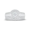 Thumbnail Image 2 of Diamond Bridal Set 1 ct tw Round & Baguette-cut 10K White Gold