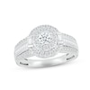 Thumbnail Image 3 of Diamond Bridal Set 1 ct tw Round & Baguette-cut 10K White Gold