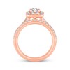 Thumbnail Image 1 of Round-Cut Diamond Cushion Halo Bridal Set 1-1/4 ct tw 14K Rose Gold