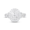 Thumbnail Image 3 of Multi-Diamond Center Engagement Ring 1-1/4 ct tw Round & Baguette-cut 14K White Gold