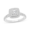 Thumbnail Image 1 of Adore Round-Cut Diamond Double Halo Cushion Engagement Ring 1 ct tw 18K White Gold