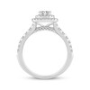 Thumbnail Image 3 of Adore Round-Cut Diamond Double Halo Cushion Engagement Ring 1 ct tw 18K White Gold