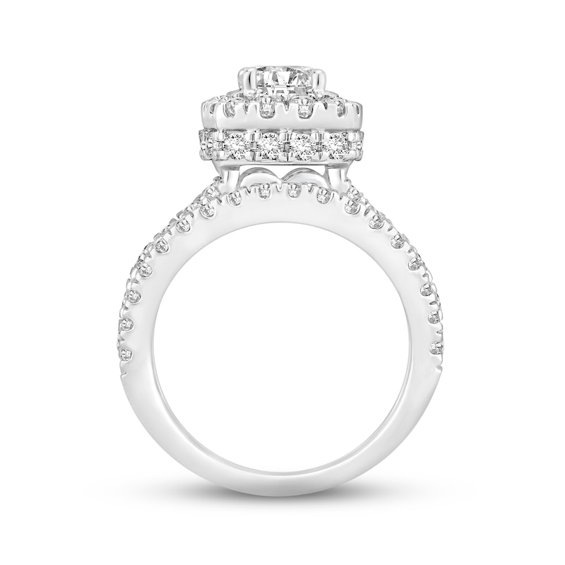 Diamond Halo Bridal Set 2-3/4 ct tw Round-cut 14K White Gold | Kay Outlet