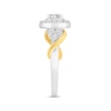 Thumbnail Image 3 of Diamond Halo Engagement Ring 1 ct tw Round-cut 14K Two-Tone Gold