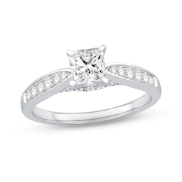 Diamond Engagement Ring 3/4 ct tw Princess & Round-cut Platinum