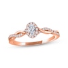 Adrianna Papell Diamond Engagement Ring 1/3 ct tw Oval & Round-cut 14K Rose Gold