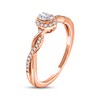 Adrianna Papell Diamond Engagement Ring 1/3 ct tw Oval & Round-cut 14K Rose Gold