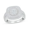 Thumbnail Image 3 of Multi-Diamond Center Cushion Frame Bridal Set 1-1/2 ct tw 10K White Gold