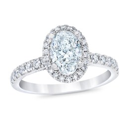 Royal Asscher Letizia Diamond Engagement Ring 1 1/2 ct tw Oval 14K White Gold