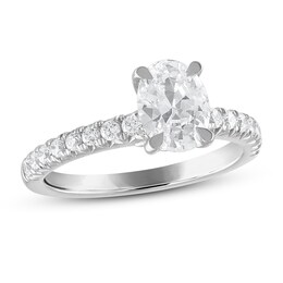 Royal Asscher Isla Diamond Engagement Ring 1-1/3 ct tw Oval & Round-cut 14K White Gold