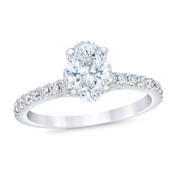 Royal Asscher Georgiana Diamond Engagement Ring 1 ct tw Oval 14K White Gold