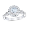 Thumbnail Image 0 of Royal Asscher Madeleine Diamond Engagement Ring 1 ct tw Round 14K White Gold