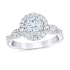 Thumbnail Image 1 of Royal Asscher Madeleine Diamond Engagement Ring 1 ct tw Round 14K White Gold