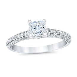 Royal Asscher Blance Diamond Engagement Ring 1 1/5 ct tw Cushion-cut 14K White Gold