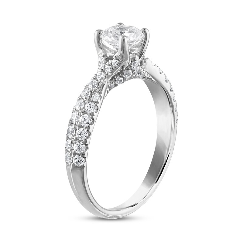 Main Image 2 of Royal Asscher Amalia Diamond Engagement Ring 1-1/5 ct tw Round 14K White Gold