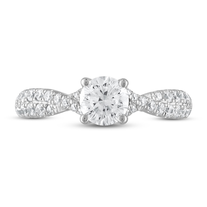 Main Image 3 of Royal Asscher Amalia Diamond Engagement Ring 1-1/5 ct tw Round 14K White Gold