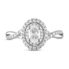 Thumbnail Image 2 of Royal Asscher Thyra Diamond Engagement Ring 3/4 ct tw Oval & Round-cut 14K White Gold