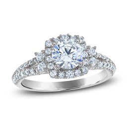 Royal Asscher Diamond Engagement Ring 1-5/8 ct tw Round 14K White Gold