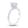 Thumbnail Image 1 of Royal Asscher Diamond Engagement Ring 1-3/8 ct tw Pear-shaped & Round-cut 14K White Gold