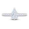 Thumbnail Image 2 of Royal Asscher Diamond Engagement Ring 1-3/8 ct tw Pear-shaped & Round-cut 14K White Gold